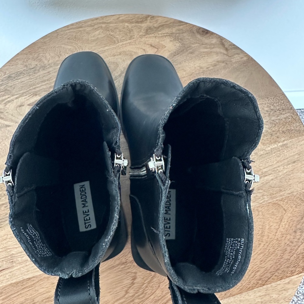 NEW Steve Madden Ruthy Black Boots Size 8.5 - Picture 8 of 9